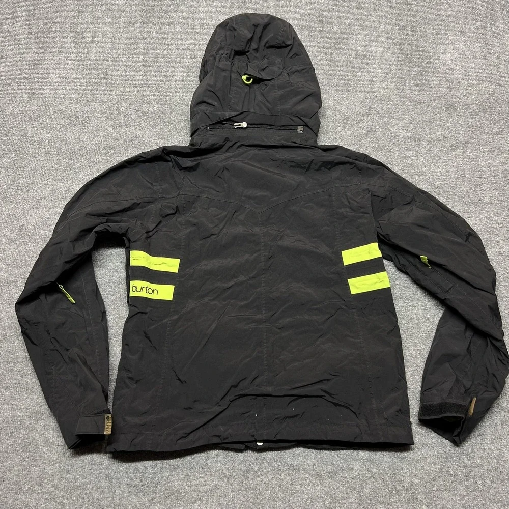 Burton Jacket Kids Small Black Lime Hooded Ski Snowboard Colorblock Winter